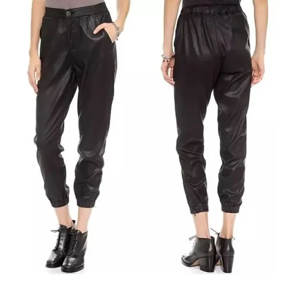 AG Adriano Coated Black Tapered Jogger Pants M - Picture 2 of 15